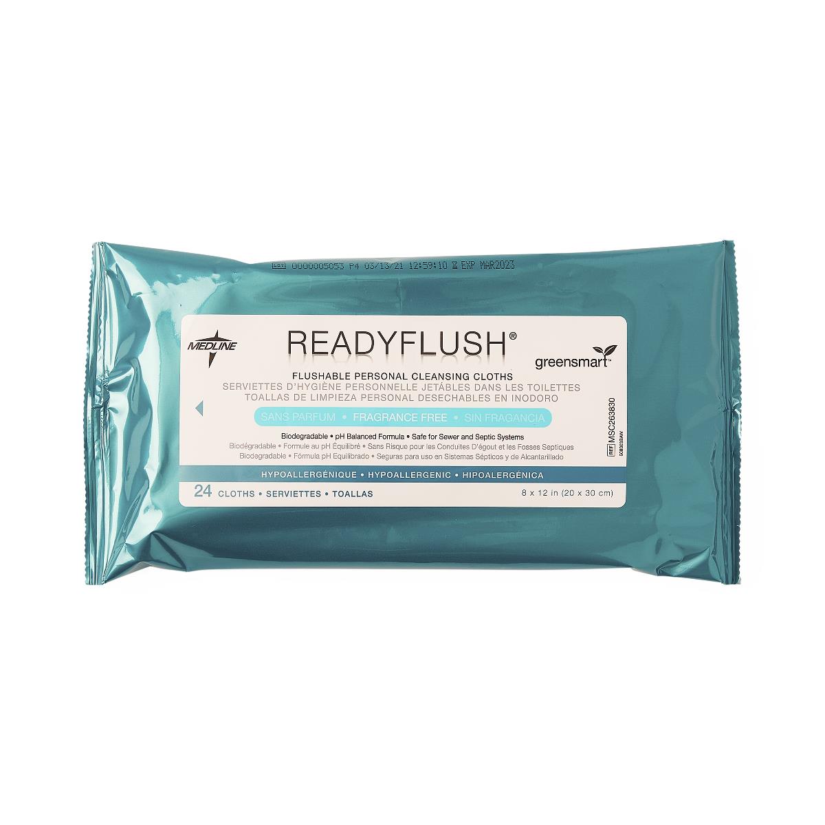 Medline ReadyFlush Biodegradable Flushable Wipes